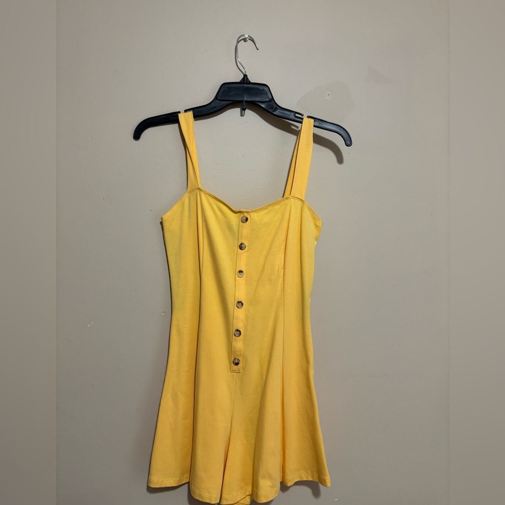 Yellow Button-Front Dress